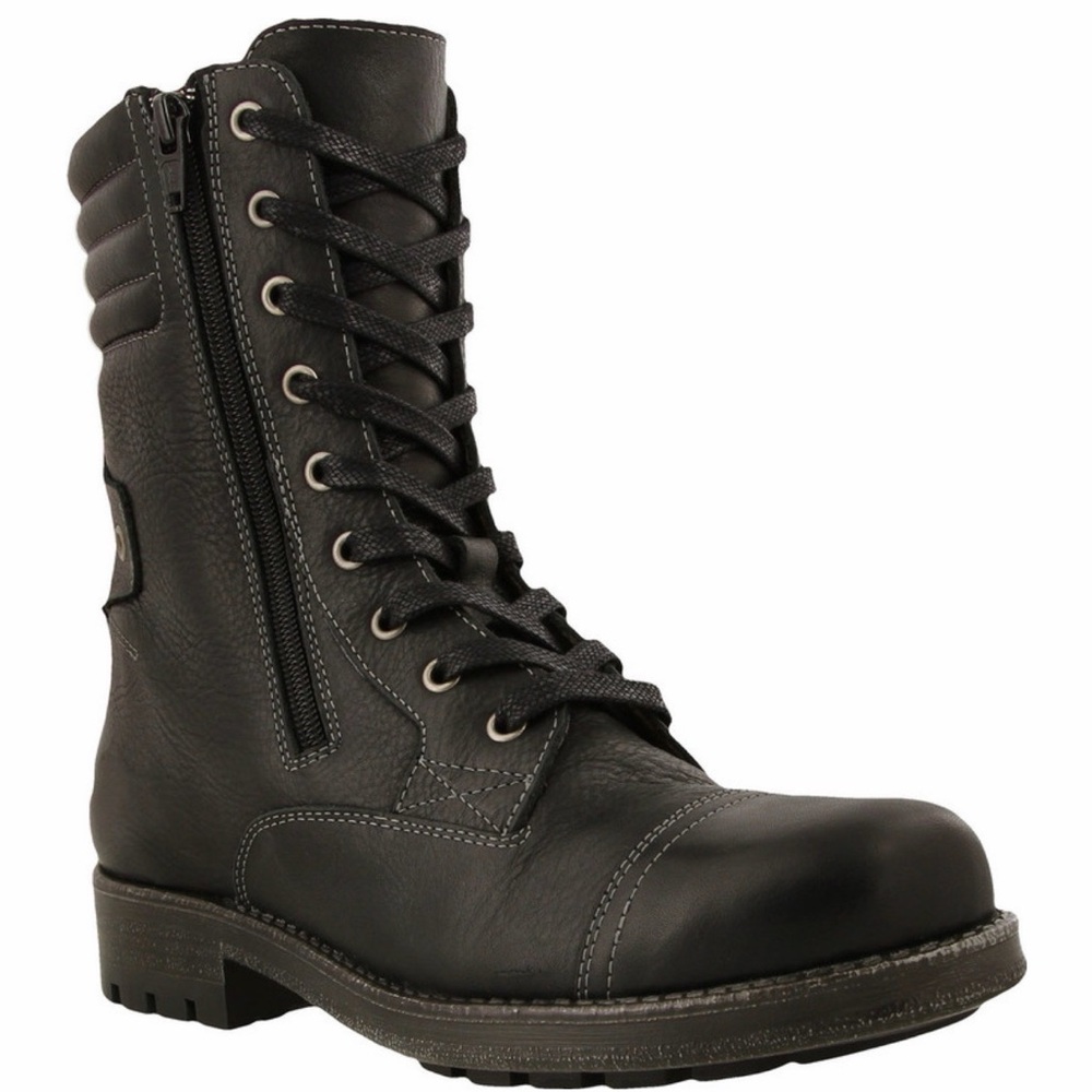 Taos Footwear Charcoal Lace-Up Moto Boots
